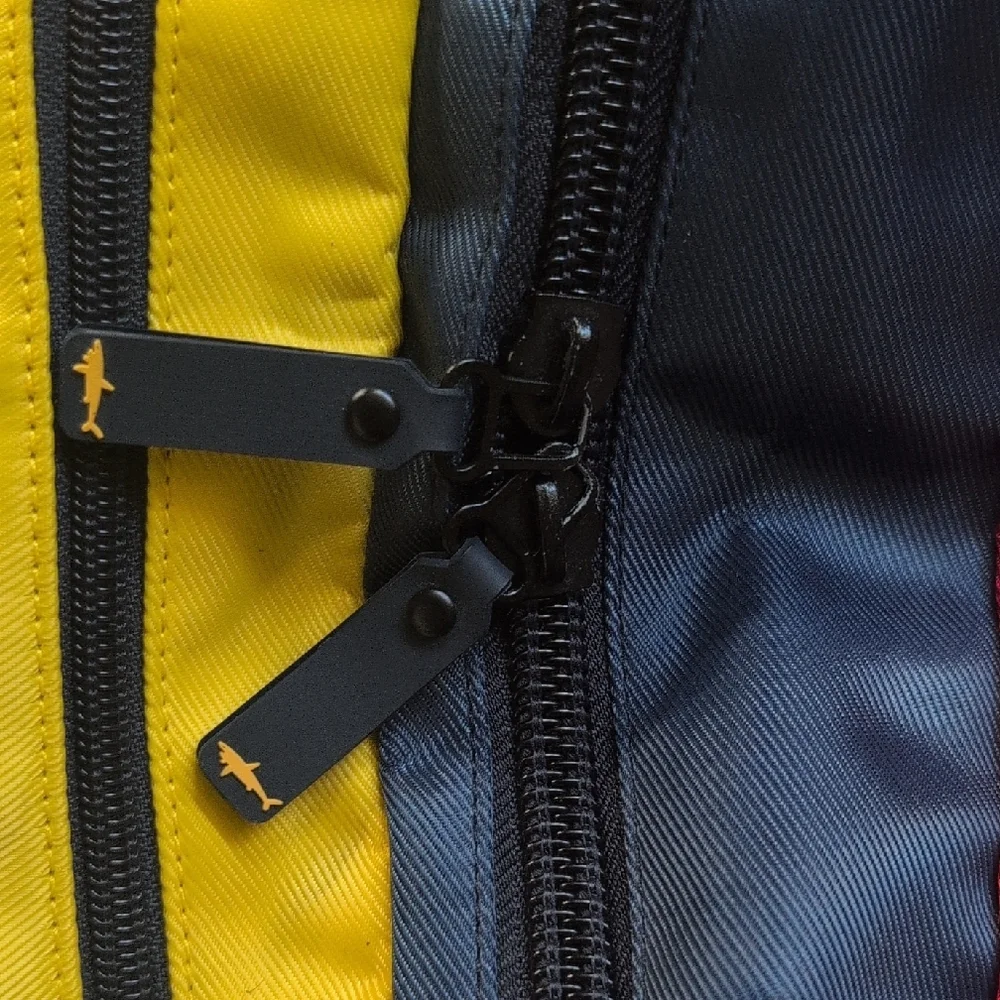 Paul & Shark Yellow and Blue Toiletry Bag with Textured Fabric